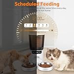 Automatic Cat Feeders for Two Cats, 5L/20 Cups Double Automatic Cat Food Dispenser with 2 Stainless Bowls, Timer Setting 20 Portions 6 Meals Per Day, 10s Meal Call, Pet Feeder for Dog - Image 3