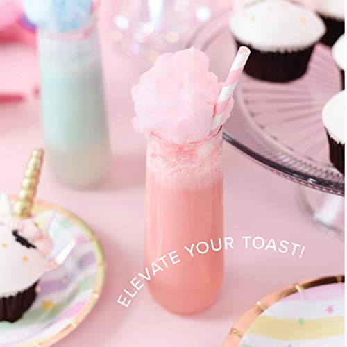 Tossware Pop 9Oz Flute, Premium Quality, Recyclable, Unbreakable & Crystal Clear Plastic Champagne Glasses #TOP5