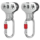 Fologtoo Zipline Pulley, 2PCS Heavy Duty 304 Stainless Steel Zipline Trolley for 1/4