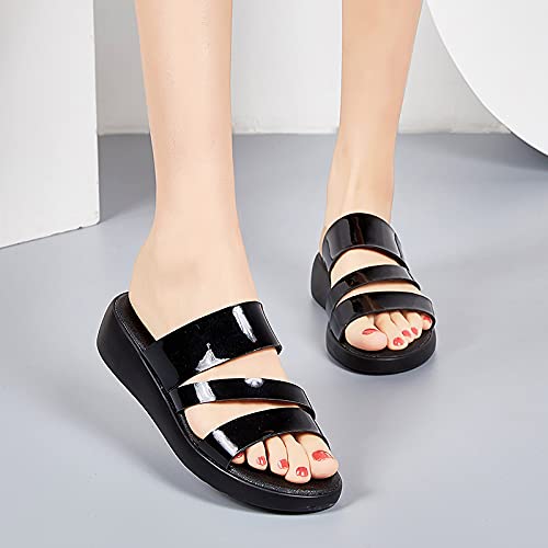 Slippers Women Bottom Slippers For Women Sale Summer Two Strap Laides Flats Platform Sandals With Heel Beach Muffin Slipper2