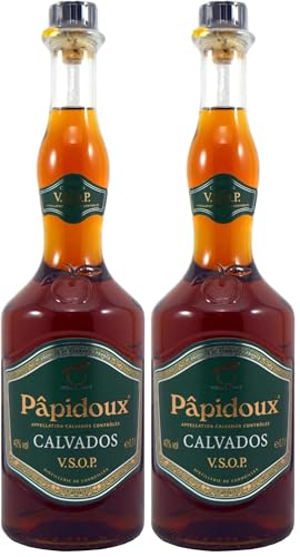Papidoux VSOP Calvados - aus Äpfeln der Normandie (1 x 0,7l) - über fünf Jahre gereift mit mildem, elegantem Geschmack (Packung mit 2)