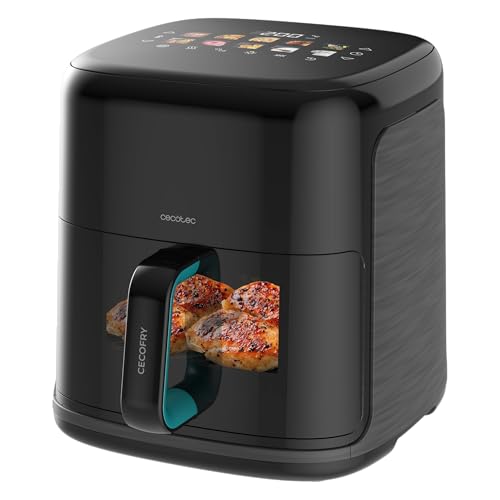 Cecotec Friggitrice ad Aria 6,5L- Air Fryer Cecofry&Grill Smokin'Prime 6500. 2200W, 3in1: Friggitrice, Grill, Piastra. Affumicatore integrato, Temp 40-200°C, Parete Divisoria Mobile, Cottura uniforme