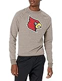 Blue 84 Men's Louisville Cardinals Tri-Blend Crewneck Sweatshirt Vintage Icon Heather Grey, Grey, Medium