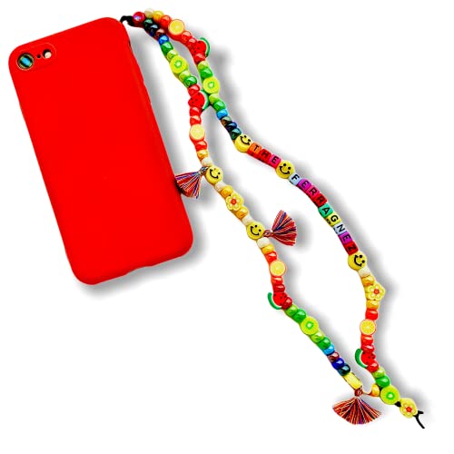 Phone strap charm perline in vetro di Boemia modello Ferragnez personalizzato con il vostro nome. Laccetto o cordino porta cellulare da polso e charm per il tuo telefono. Idea regalo di Natale