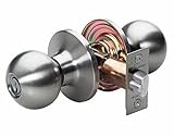 Master Lock BAO0115 Ball Door Knob with Lock, Satin Nickel