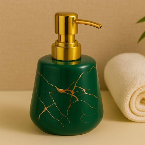 Image of The Better Home 260ml Soap Dispenser Bottle - Green | Elegant and Functional Liquid Pump for Kitchen, Wash-Basin, and Bathroom