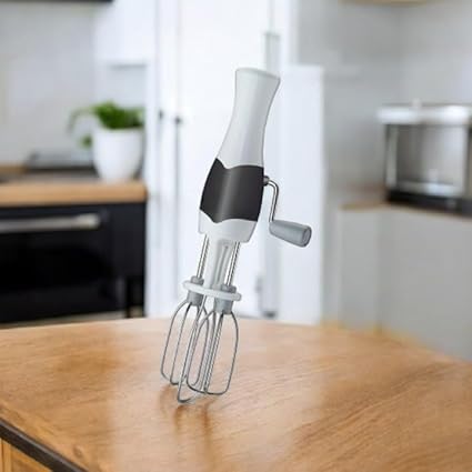 Stainless Steel ABS Plastic Manual Non-Electric Hand Blender/Hand Mixer/Egg Beater/Beater For Cake Making and Whipping Cream (Pack Of 1) (Multi-Color)