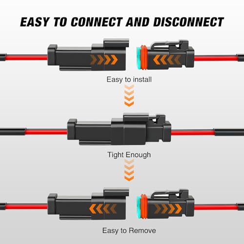 Image of Nilight 2 Pin DT Connectors 16AWG 6 Kits Male&Female Electrical Connector