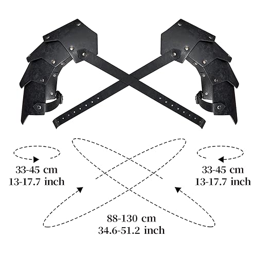 hiifeuer medieval faux leather double pauldron vintage mercenary knight shoulder armor for larpcosplay ren faire
