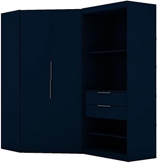 Manhattan Comfort Mulberry 2.0 Corner Wardrobe Closet with Drawers, Hang...