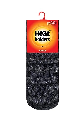 HEAT HOLDERS Men's Stripe Ankle Slipper Socks Navy/Denim/Men's 7-122