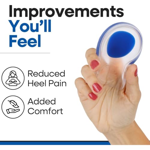 Image of Silicone Gel Heel Cups Shoe Insoles Cushion Insert for Foot Support Pair