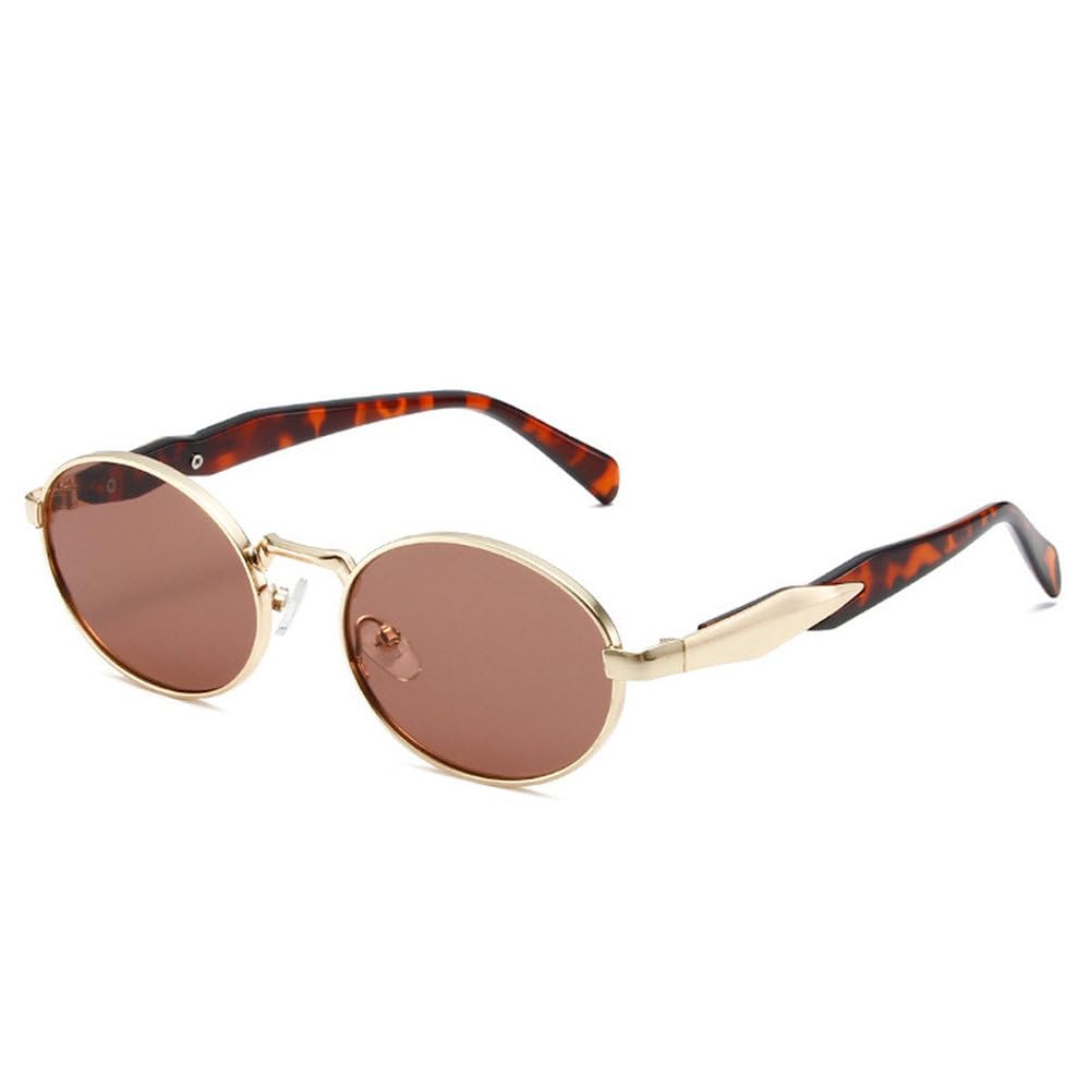 Okulary przeciwsłoneczne owalne z metalu w stylu retro, damskie, modne, w cukierkowych odcieniach, UV400, męskie, punkowe, na zakupy, na plażę, na imprezę, na rower