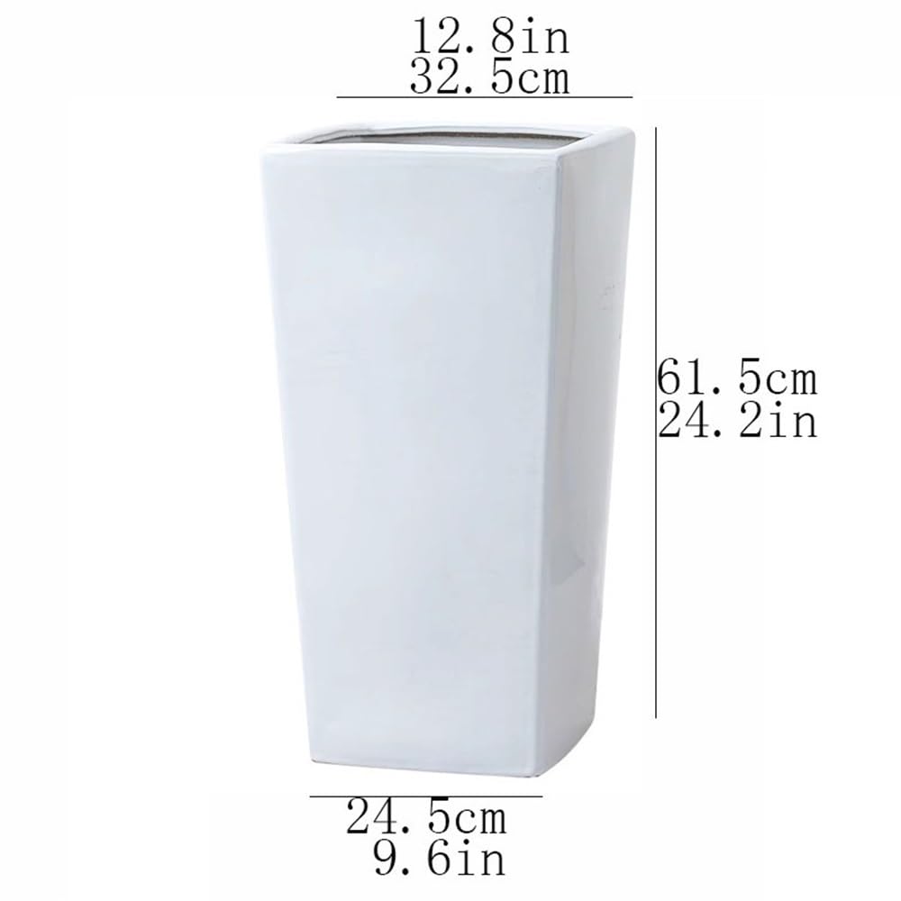 Białe doniczki z połyskiem do ziemi, z otworami drenażowymi, ceramicznymi doniczkami, roślinami, kwiatami, pojemnikami do salonu, ogrodu itp