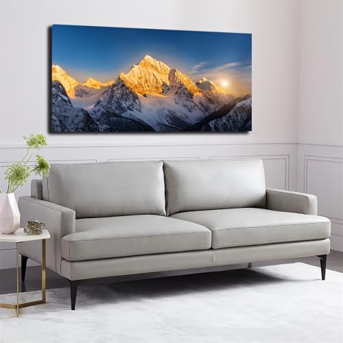 Lienzo artístico del Monte Everest al atardecer, acabado elegante de 40x80cm 3