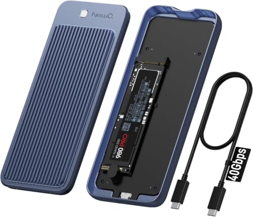 NewQ USB4 M.2 NVMe SSD-Gehäuse – 40 Gbit/s ultraschnelle Übertragung, werkzeuglose Einrichtung, doppelseitige Kühlung, Thunderbolt 4/3 & USB4/3.2 kompatibel, passend für M1/M2 M3/M4, unterstützt