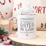 Fatbaby Funny Sister In Law Coffee Mug, Birthday Christmas Mother’s Day Gifts for Sister-In-Law Tea Cup 11oz