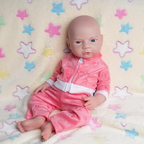 Image of AISITE Full Silicone Baby Girl - 18 Inch Platinum Silicone Realistic Reborn Baby Dolls Girl Eyes Opened, Christmas and Birthday Gifts for 3+