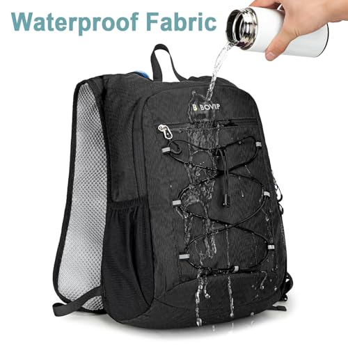BOVIP Lightweight Hydration Back,15L Multipurpose Hiking Backpack with 1.5L Water Bladder ,Hydro Water Daypack for Cycling Hiking Rave for Men Women - image 8