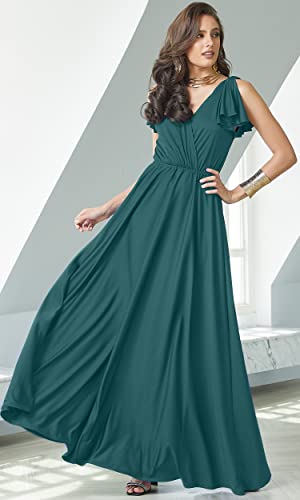 Image of KOH KOH Womens Long Sleeveless Bridesmaid Wedding Guest Prom Maxi Dress