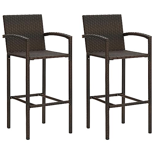 Tabourets de bar en rotin de qualité supérieure avec finition acier