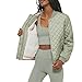 Levi's Women's Diamond Quilted Bomber Jacket, Seafoam/Sherpa Lined, Small