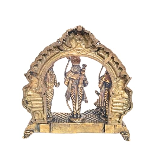 BEXCO Traditional Ram Darbar Brass Statue,Height 4" inch (Approx.) Antique Gold Finish, Religious Temple Decor, 10 x 5 x 11 cm (Approx.) for puja, Diwali puja Gifting. by BEXCO - Used condition - Image 8