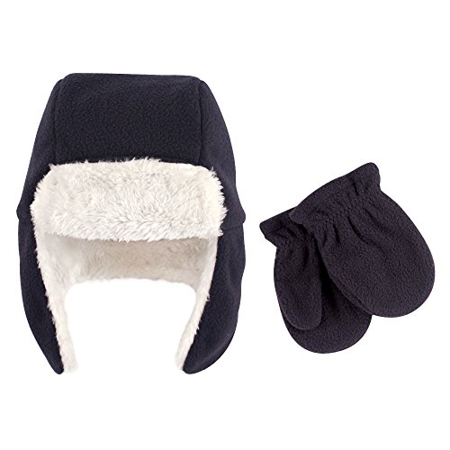 Image of Hudson Baby Unisex Fleece Trapper Hat and Mitten Set