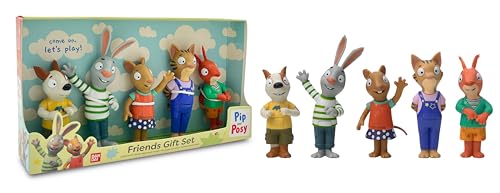 BANDAI Pip and Posy 5 Figure Pack - 5 x 10cm Figures (Pip Posy Zac Frankie and Jamila) - Perfect Play Gifts for Boys Girls Kids ages 3-8 years - Ideal Character Action Figures