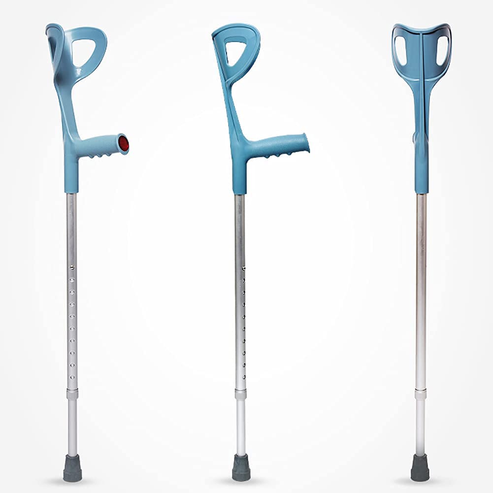 Muleta médica de antebrazo de Aluminio para Adultos, muletas Ajustables para Caminar, puño Abierto, Mango ergonómico con Agarre cómodo, Gris