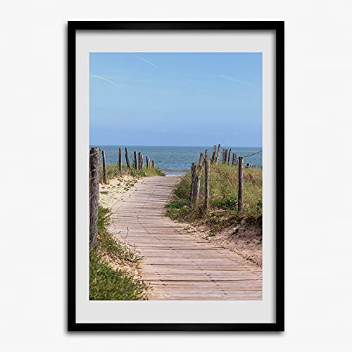Cadre en bois décoratif Tulup 50x70 cm avec peinture moderne de paysage marin haute définition