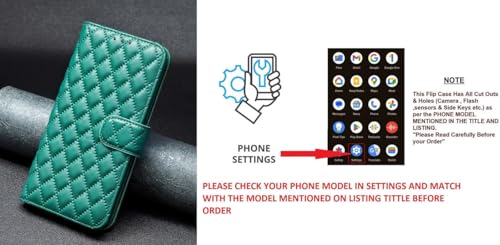 Image of TROUNCE Quilt Magnetic Closure Shock Proof Flip Case Back Cover with Card Holder Wallet - Green for Samsung Galaxy S20 6.2