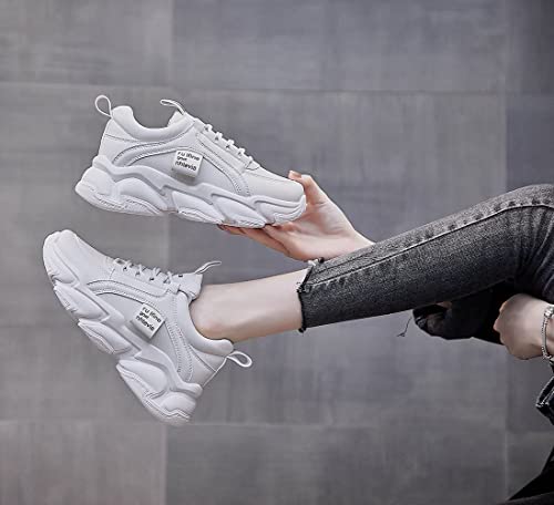 JKR-Womens-Sneakers-Thick-Sole-Sneakers-Dad-Sneakers-White-Sports-Shoes-Running-Shoes-Walking-Shoes-Athletic-Shoes-Breathable-Casual-ElongatesBeautifies-Legs-Lightweight-Taller-Work-No-Fatigue-School-