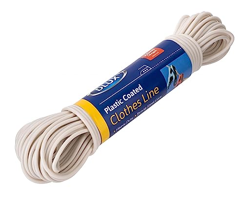 HOMESHOPA Washing Line Rope, Heavy Duty Steel Core & PVC Plastic Coating Laundry Clothes Lines, Strong Rust-proof Rot, Mould & Weather Resistant Clothesline for Indoor Outdoor Garden 20Metre, Gold