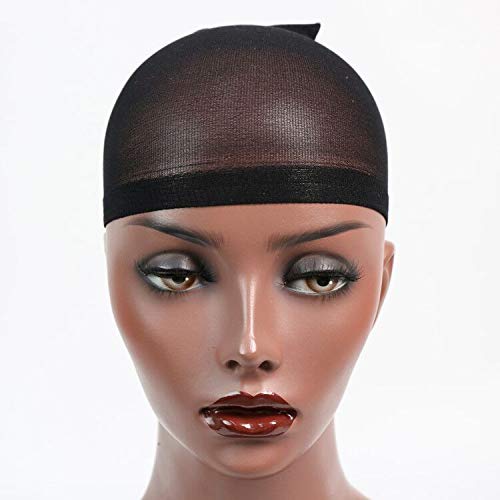 6 pieces Wig Cap, Light Brown Stocking Wig Caps Stretchy Nylon Wig Caps for Women Girl Men Kids, Halloween Cosplay Party Use (black)