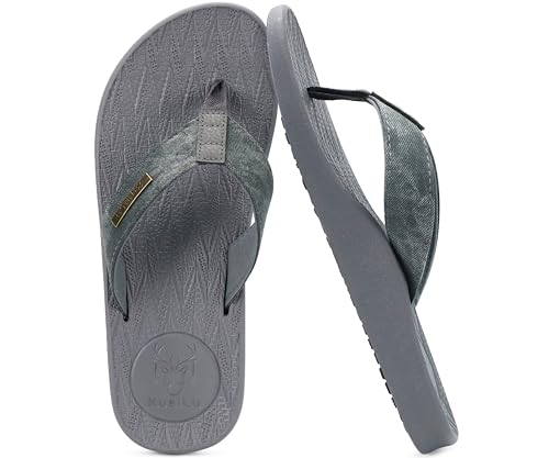 Image of KuaiLu Mens Flip Flops Arch Support Comfortable Summer Beach Thong Sandals Yoga Foam Cushion Slip on Slippers