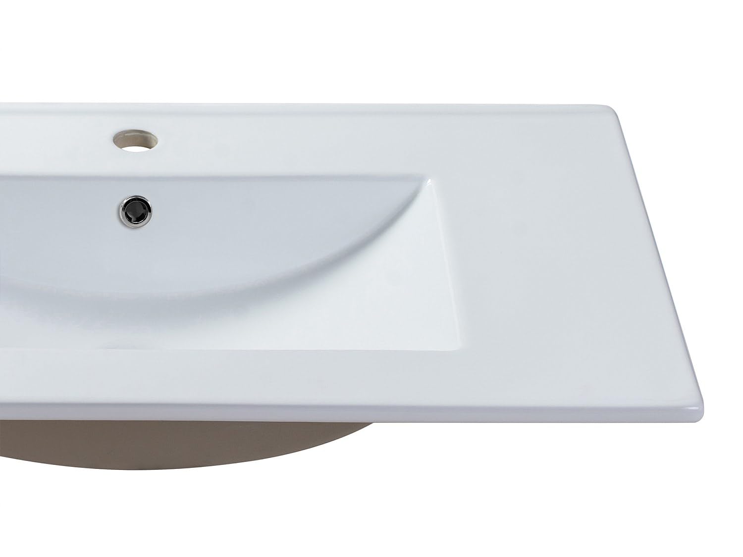 Vente-unique - Lavabo empotrado Motiac - L 101cm x A 46.5cm x H 17cm - cerámica - blanco
