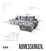 BROMARKT Ecksofa mit Schlaffunktion und Bettkasten Sofa L Form Couch 294x184 cm Fünfsitzer Wohnzimmer Eckcouch Bettsofa Schlafsofa Wohnlandschaft NUBES Grau