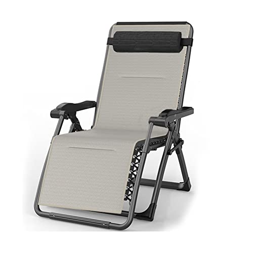 Chaise longue de jardin d'extérieur pliable à gravité zéro avec dossier réglable en acier