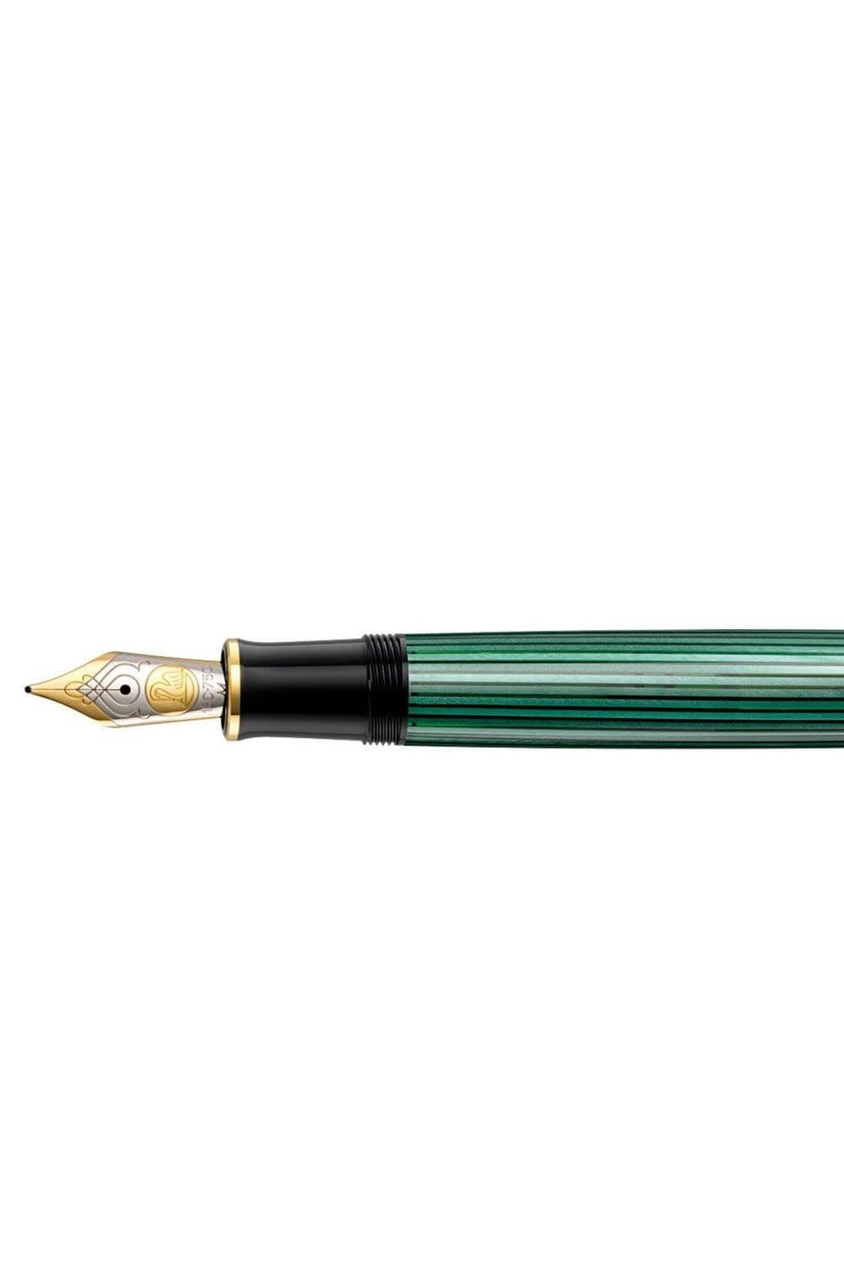 Pelikan 986430 Kolbenfüllhalter Souverän M 800 mit Bicolor-Goldfeder 18-K/750 Federbreite M, 1 Stück, schwarz/grün