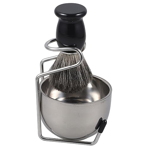 SOESFOUFU Manual Shaving Brush Bowl Kit Barber Shop Essential Gentle Beard Brush for Hairdressers Portable Shaving Cup