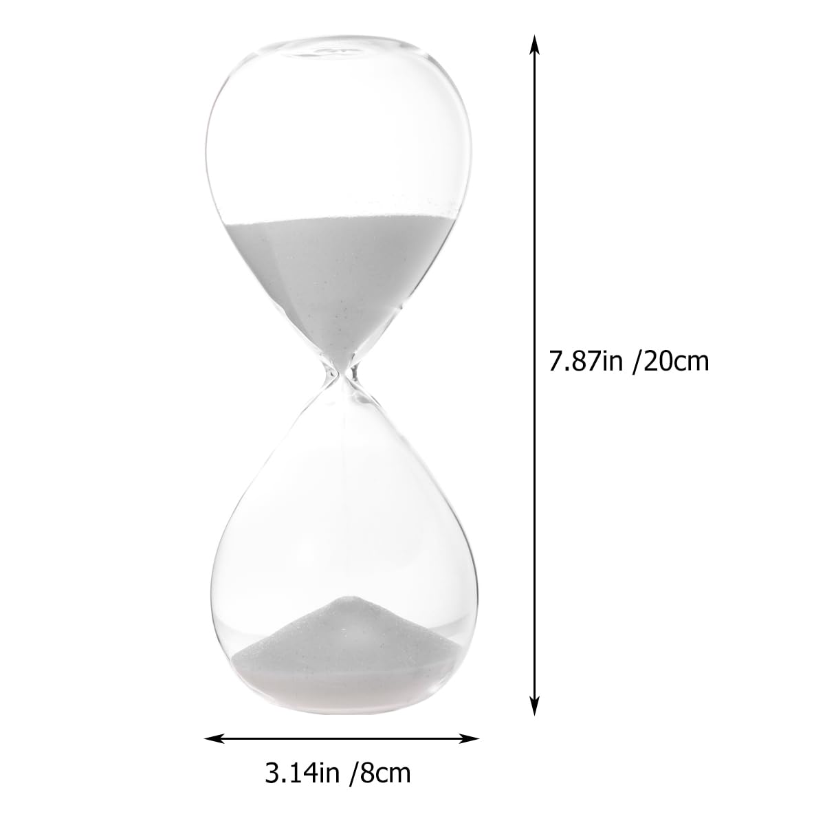 ULTECHNOVO 30 Minuten Sanduhr Timer Transparent Glas Modernes Zeitmessgerät Für Küche Haushalt Büro Konzentrationshilfe 8X8X7.87 Zoll