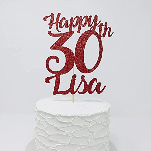Cake Topper Gateau Personnalise Avec Nom Et Age Joyeux Anniversaire Gateau 30eme 40eme 50eme Gateau Personnalise N Importe Quel Age Et Nom Amazon Fr Produits Handmade
