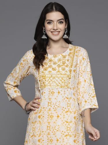 Image of INDO ERA Women's Viscose Rayon Straight Fit Straight Kurta
