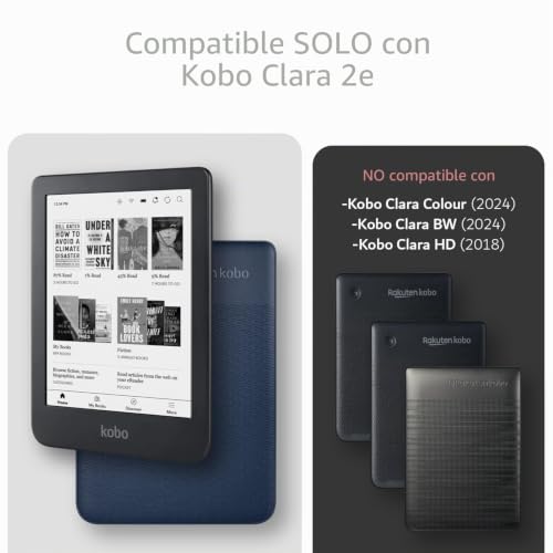 Miniatura 2 de Tudia Funda Resistente Diseñada Para Kobo Clara 2e De 6 Pulgadas, Skn A Prueba De Golpes, Antiamarilleamiento, Delgada Y Ligera, Parachoques De Tpu Transparente, Parte Trasera Transparente,
