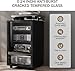 Grufle Media Storage Cabinet with Tempered Glass Door, 3 Adjustable Shelves Stereo Cabinet with Cable Management, AV Rack for Living Room/Gaming Setup/Home Studio Audio Rack (Black)
