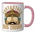 Fantastaco Bus Driver Cinco De Mayo Taco School Bus Driver Ceramic Mug, Pink/White
