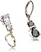 Betsey Johnson CZ Cat Mismatched Drop Earrings