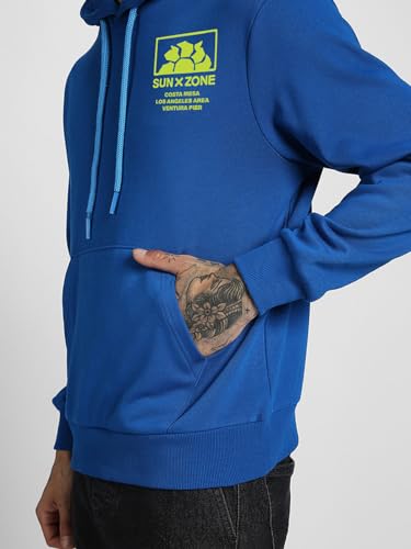 Image of Veirdo Cotton Fleece Regular Fit Full Sleeve Hooded Sweatshirt Front and Back Graphic Printed Jumper Hoodie for Men