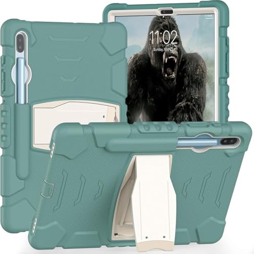Image of Samsung Galaxy Tab S6 10.5 2019 SM T860/T865/T867 Heavy Duty Rugged Shockproof Case with Kickstand, Green